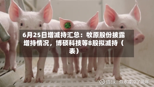 6月25日增减持汇总：牧原股份披露增持情况，博硕科技等8股拟减持（表）