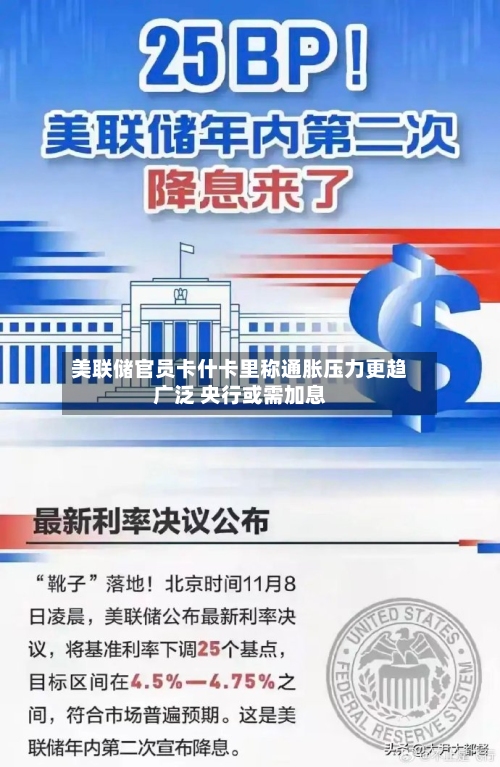 美联储官员卡什卡里称通胀压力更趋广泛 央行或需加息