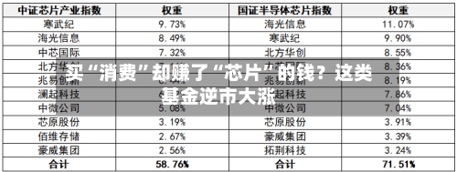 买“消费”却赚了“芯片	”的钱？这类基金逆市大涨-第2张图片
