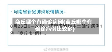 商丘哪个有确诊病例(商丘哪个有确诊病例比较多)-第2张图片