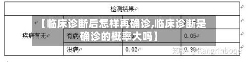 【临床诊断后怎样再确诊,临床诊断是确诊的概率大吗】-第3张图片