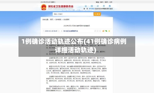 1例确诊活动轨迹公布(41例确诊病例详细活动轨迹)