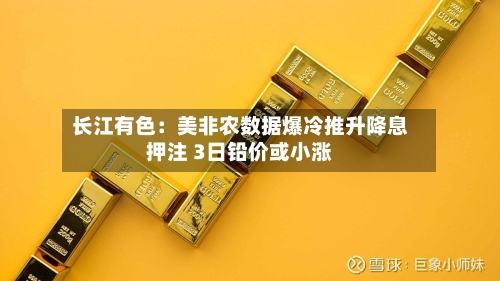 长江有色：美非农数据爆冷推升降息押注 3日铅价或小涨-第2张图片