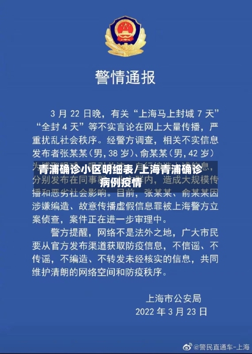 青浦确诊小区明细表/上海青浦确诊病例疫情-第2张图片
