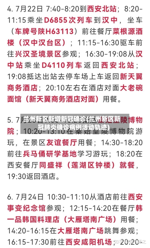 兰州新区新增新冠确诊(兰州新区新冠肺炎确诊病例活动轨迹)-第3张图片